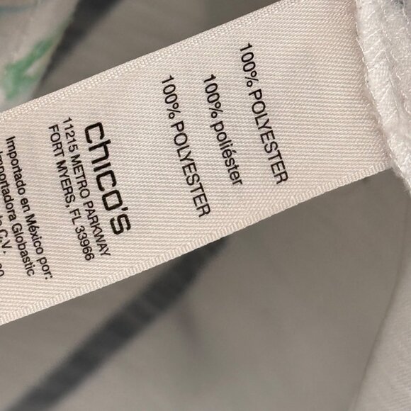 Zenergy By Chicos Womens 3/4 Sleeve Tunic Top Size large Striped Floral Design - Picture 3 of 13